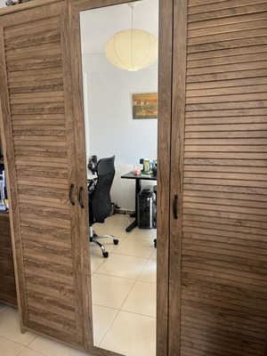 Three-Door Wardrobe with Mirror like new