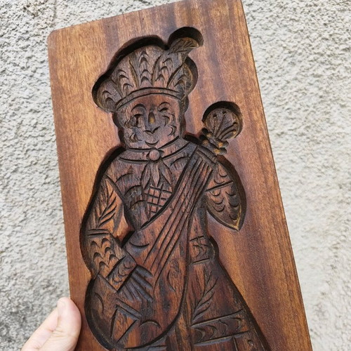 Antique Dutch Wooden Carved Cookie Mold used