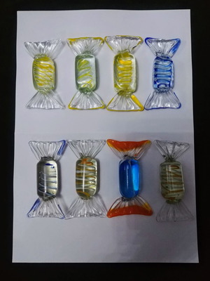 Knife rests large Murano candy set of 8 pieces new