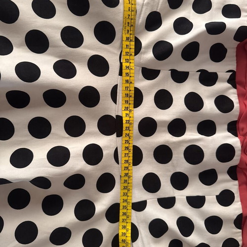 Forel Strapless Dress Used, Black and White Polka Dot with Fuchsia Detail EU 40