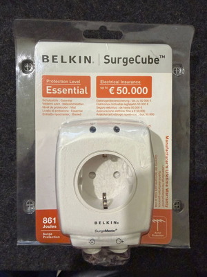 Belkin SurgeCube προστατευτικό υπέρτασης 861 Joules καινούργιο, μία θέση