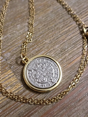 Two-tone rotating pendant Konstantinato steel women's necklace new