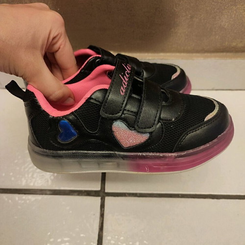 Girls' athletic shoes size 31 like new, black-pink