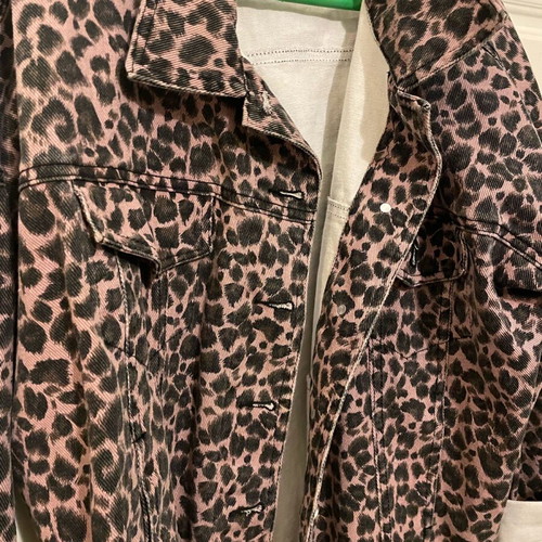 Denim animal print jacket like new