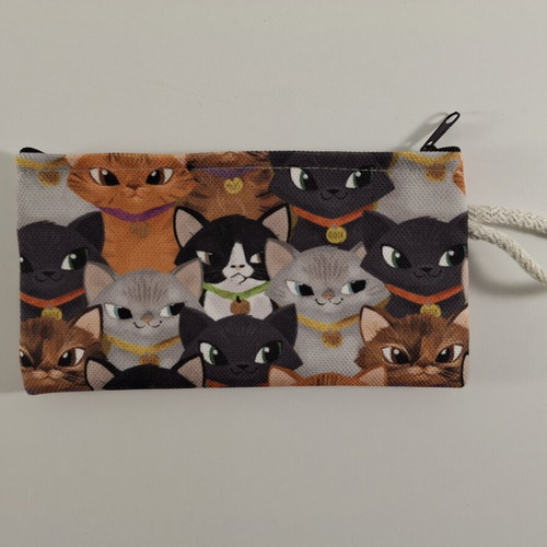 Handmade wallet with cat design, multicolor, new