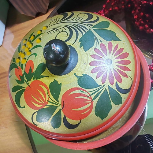 Russian Khokhloma utensils new, wooden, hand-decorated