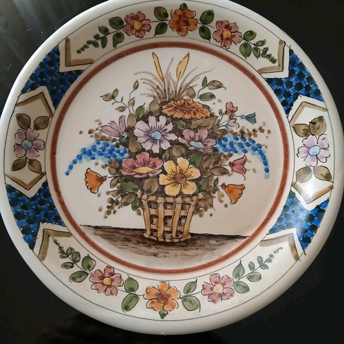 Ceramic handmade wall plates like new, set of 2, 20 cm diameter