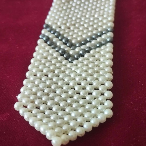 Handmade women's ties, pearl necklace tie and satin lace tie