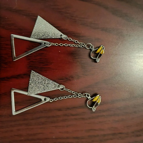 Earrings clip-on, like new, gold and silver colors