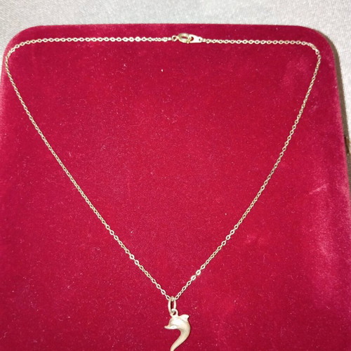 Silver 925 necklace with dolphin pendant, like new