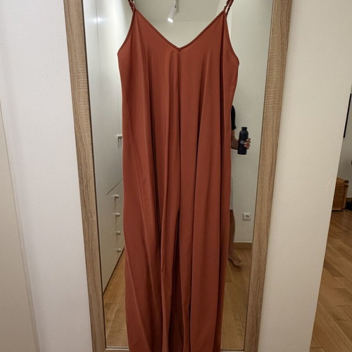 Zara loose dress with straps, ankle length, like new, terracotta color