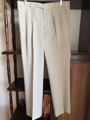 Barbalias men's beige wool blend pants size 42