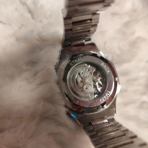 Winner men's mechanical watch used, black and silver