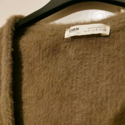 Short cardigan like new, size S, beige brown