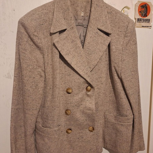 Double-Breasted Jacket Size 40 Like New, Beige