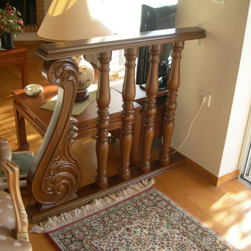 Wooden decorative railing used, solid walnut wood