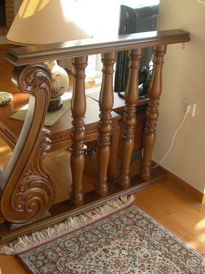 Wooden decorative railing used, solid walnut wood