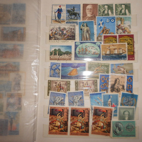 Stamp album old, Greek and foreign stamps