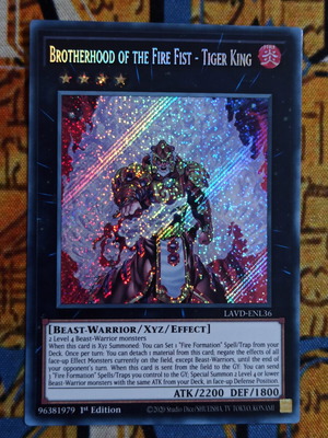 Brotherhood of the Fire Fist - Tiger King Secret Rare κάρτα Yugioh