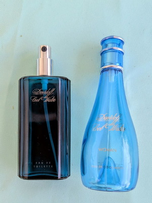 Davidoff Cool Water collectible empty bottles used, men's and women's set of 2