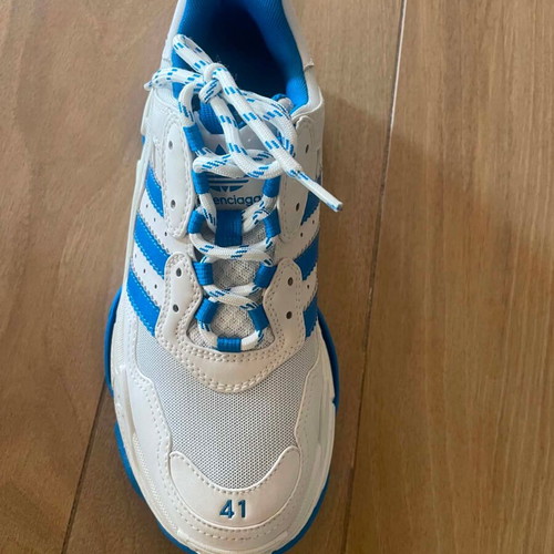 Balenciaga x Adidas Triple S sneakers like new, white and blue, size 41