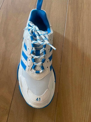 Balenciaga x Adidas Triple S sneakers like new, white and blue, size 41