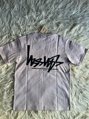 Stussy Reverse Logo Tee new, size S, dark pink