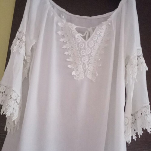 Women's 3/4 Sleeve Blouse White Like New