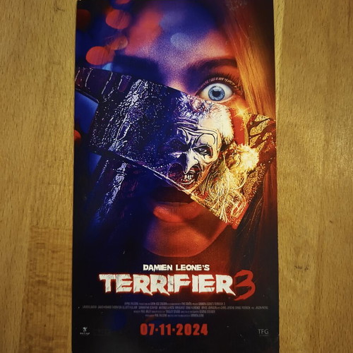Terrifier3 small poster on cardboard new