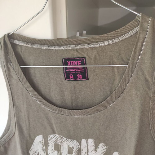 Xdye sleeveless shirt used, brown with white details, size M/L