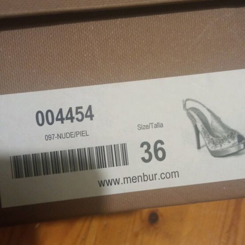 Menbur peep toe satin sandals embroidered with beads like new, size 36