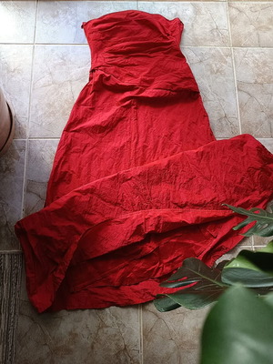 Sixth Sense strapless formal dress used, red, size L