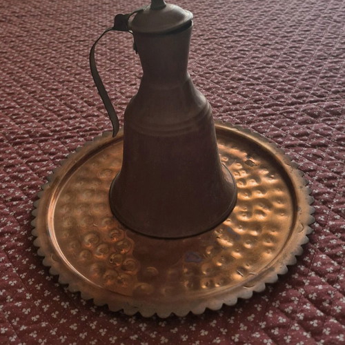 Copper collectible jug and tray used