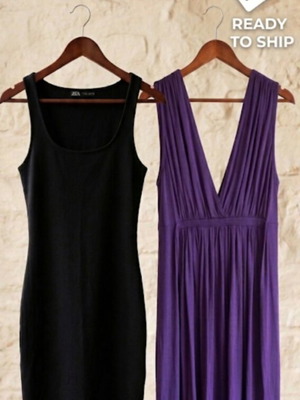 Φορέματα Zara medium μαύρο και μωβ, σαν καινούργια