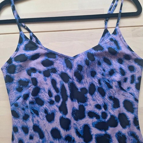 Dancing Leopard Purple Leopard-Print Midi Maxi Dress like new, UK 8 EU Small