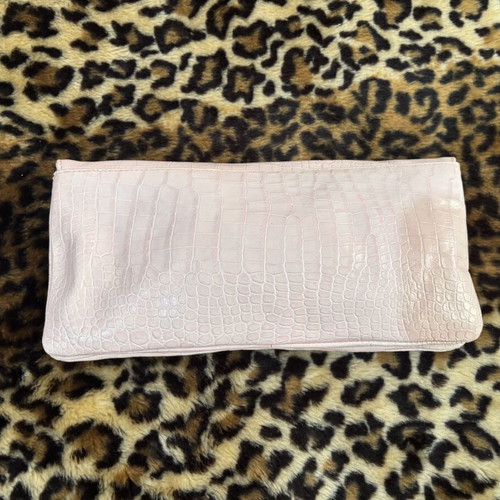 Croco Clutch Bag light pink new with metal clasp