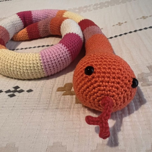 Handmade Amigurumi Crochet Snake Multicolor