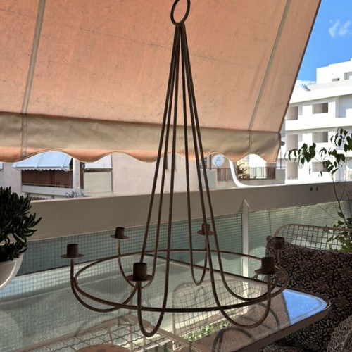 Vintage candle chandelier used, sturdy construction
