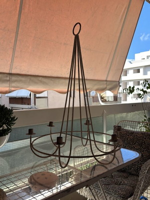Vintage candle chandelier used, sturdy construction