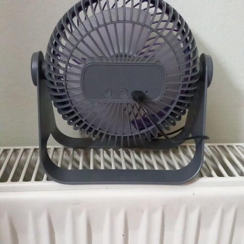 Rechargeable fan with USB, 3 speeds and light, like new