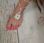 Κοσμήματα *Barefoot* για τα πόδια λευκο χρωμα. Καινουργια.
