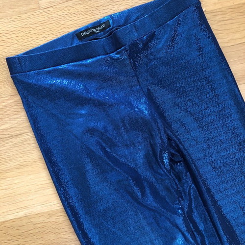 Leggings with glitter used, blue, Delphine Murat Paris
