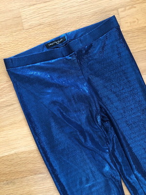 Leggings with glitter used, blue, Delphine Murat Paris