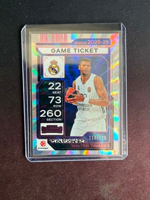 Panini Contenders EuroLeague Walter Tavares Game Ticket Pink 2025-26 new