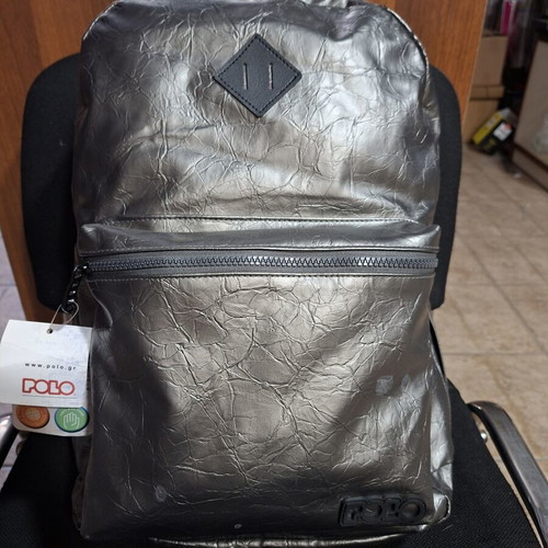 Polo backpack bag, grey silver