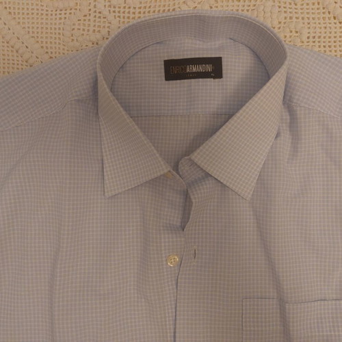 Men's shirt XL like new, long sleeve blue-white checkered