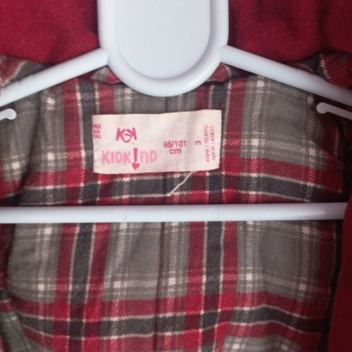 Prenatal children's coat used, red, size 98 cm