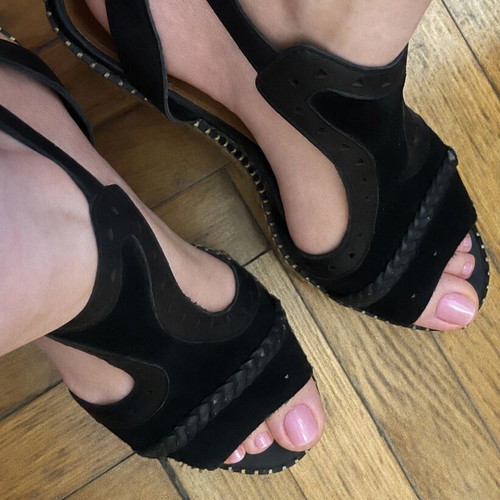 Tommy Hilfiger platform sandals used, leather and straw, size 39