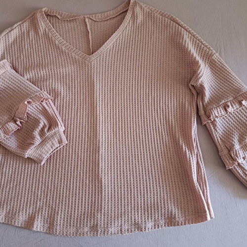 Shein pink women's blouse with unique sleeves like new, XL