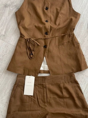 Zara linen set in excellent condition, brown